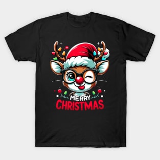 Merry Christmas Reindeer Rudolph Xmas Family holiday T-Shirt